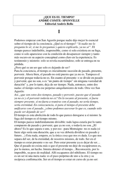 Portada del libro: Que Es El Tiempo