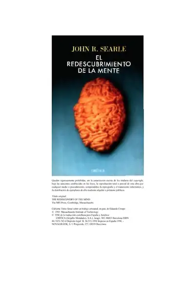 Portada del libro: Searle John Redescubrimiento De La Mente