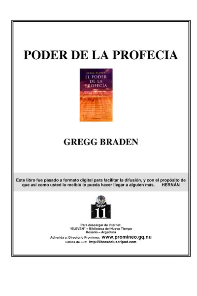 Portada del libro: Poder De La Profecia Gregg Braden