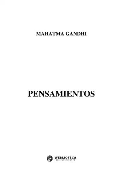 Portada del libro: Pensamientos Mahatma Gandhi