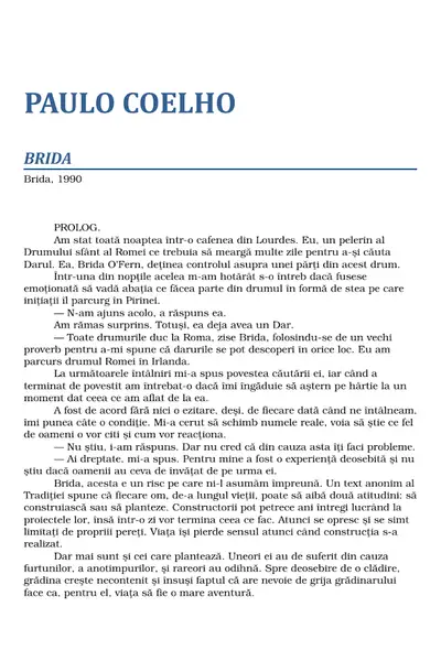 Portada del libro: Paulo Coelho Brida