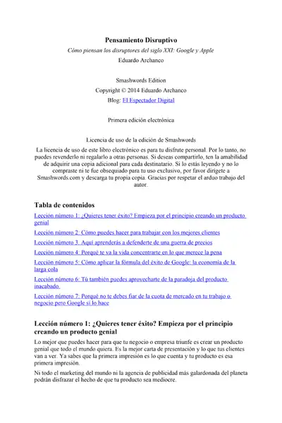 Portada del libro: Pensamiento Disruptivo Eduardo Archanco