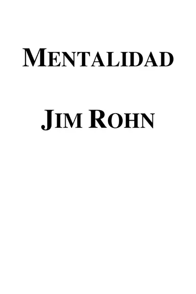 Portada del libro: Mentalidad Jim Rhon