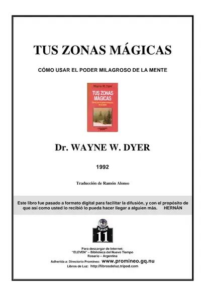 Portada del libro: Tus Zonas MáGicas Wayne W Dyer