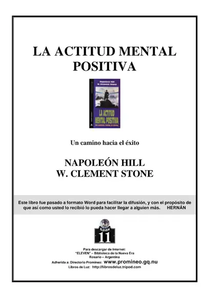 Portada del libro: La Actitud Mental Positiva 1