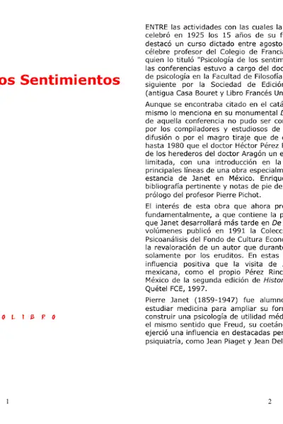 Portada del libro: Janet, Pierre PsicologíA De Los Sentimientos