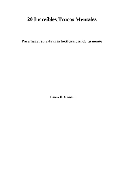 Portada del libro: Increibles Trucos Mentales Danilo H Gomes