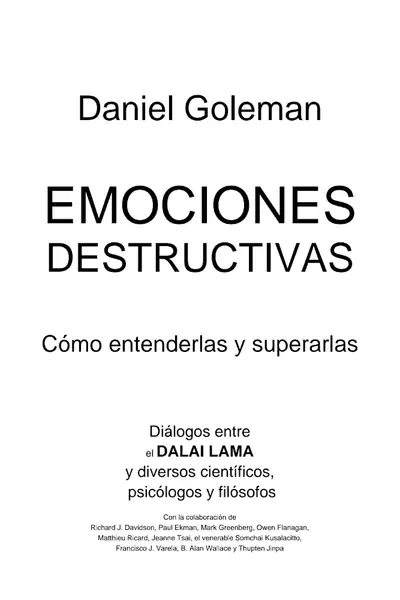 Portada del libro: Emociones Destructivas Daniel Goleman