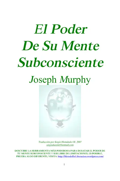 Portada del libro: El Poder De Su Mente Subconsciente Joseph Murphy