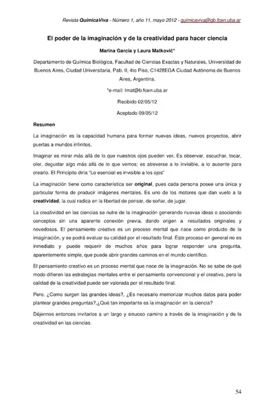 Portada del libro: El Poder De La Imaginacion