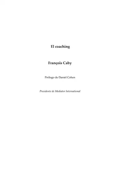 Portada del libro: EL COACHING   FRANCOIS CABY