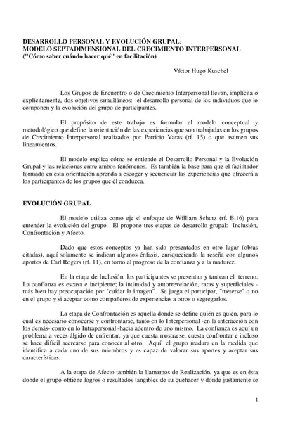 Portada del libro: Desarrollo Personal Y EvolucióN Grupal · VersióN 1