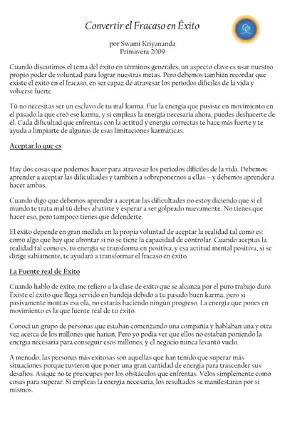 Portada del libro: Comvertir El Exito En Fracaso