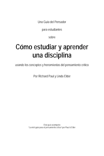 Portada del libro: Como Estudiar Y Aprender Una Disciplina