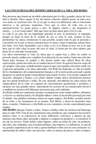 Portada del libro: Cinco Piezas Rompecabezas