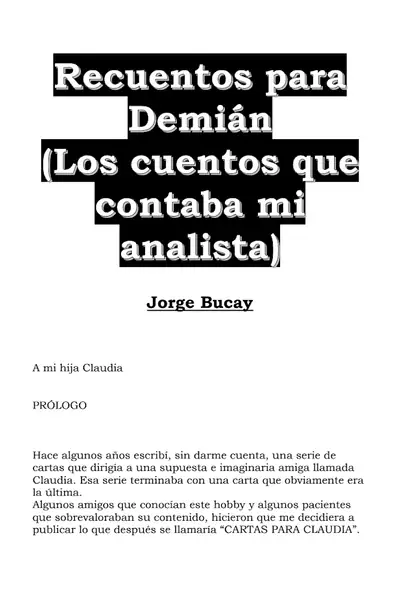 Portada del libro: Bucay, Jorge DéJame Que Te Cuente