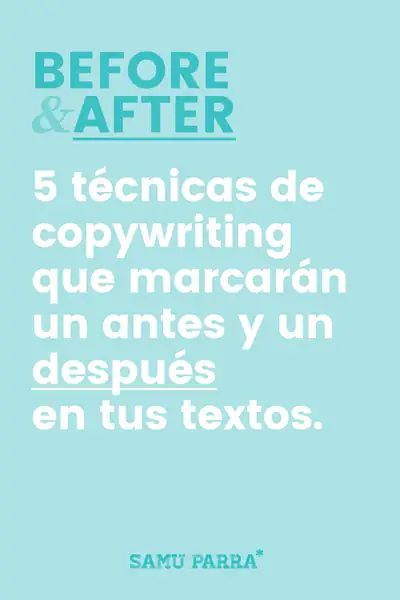 Portada del libro: 5 Tecnicas De Copywriting Que Marcaron Un Antes Y Un Despues Samu Parra