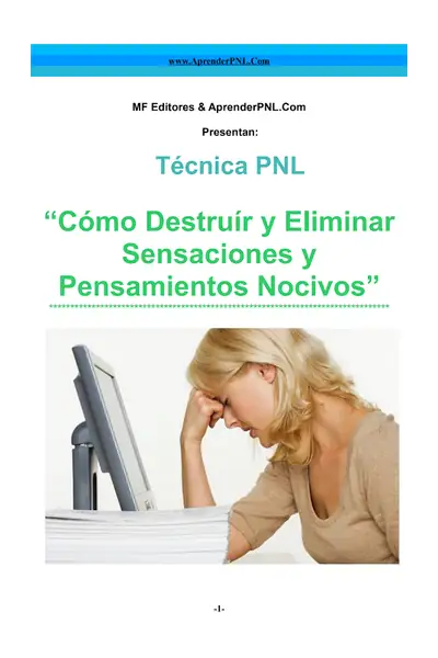 Portada del libro: Tecnicas Pnl Como Eliminar Pensamientos Nocivos