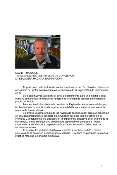 Portada del libro: Trascendiendo Los Niveles De La Conciencia David Hawkins