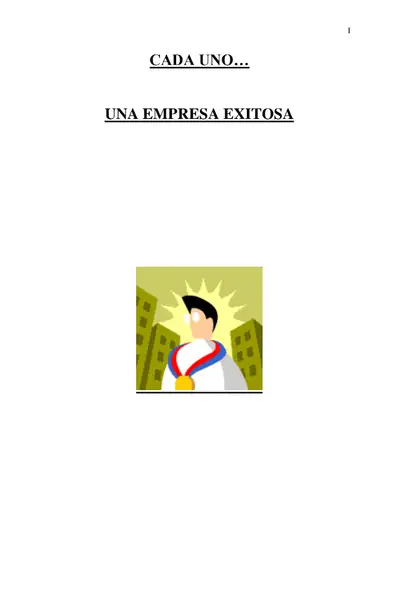 Portada del libro: Cada Uno Una Empresa Exitosa