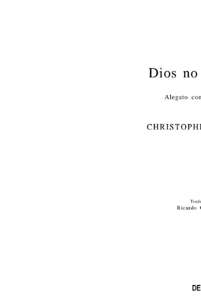 Portada del libro: Dios No Es Bueno Christopher Hitches