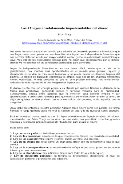 Portada del libro: Las 21 Leyes Absolutamente Inquebrantables Del Dinero