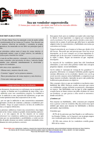 Portada del libro: Sea Un Vendedor Superestrella Resumen