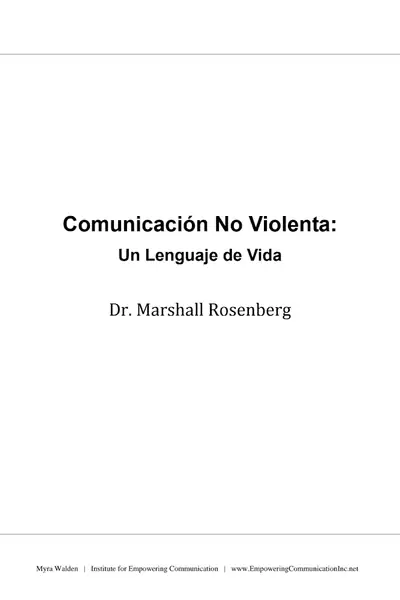Portada del libro: Ejerciocios De ComunicacióN No Violenta