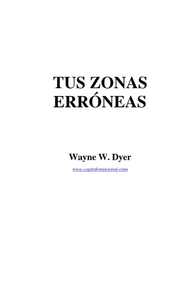 Portada del libro: Tus Zonas Erroneas