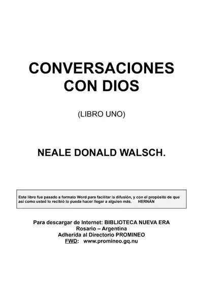 Portada del libro: Conversaciones Con Dios 1