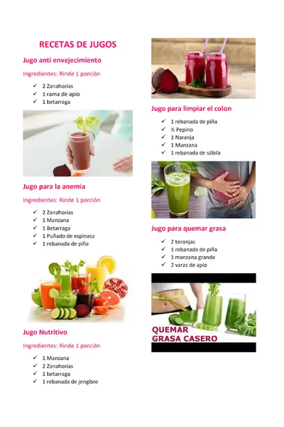 Portada del libro: 442199484 Recetas De Jugos