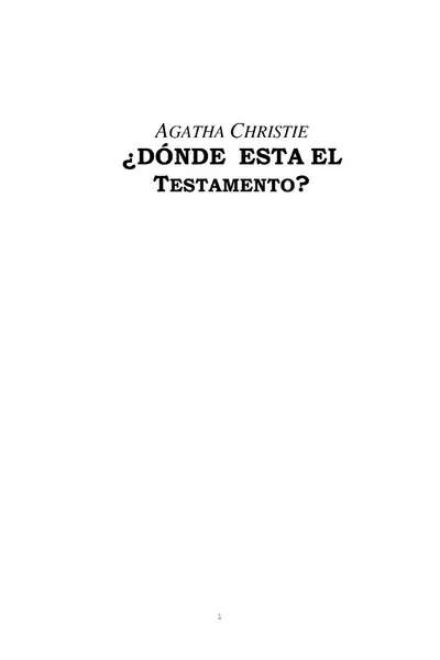 Portada del libro: Agatha Christie Donde Esta El Testamento