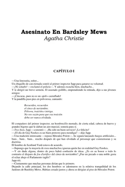 Portada del libro: Agatha Christie Asesinato En Bardsley Mews
