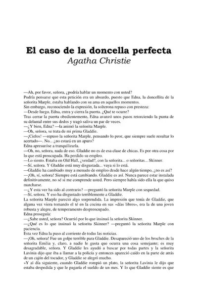 Portada del libro: Agatha Christie El Caso De La Doncella Perfecta