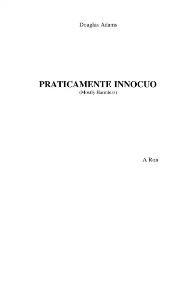 Portada del libro: Adams, Douglas Practicamente Innocuo