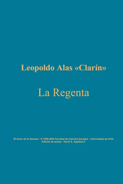 Portada del libro: Alas ClaríN , Leopoldo La Regenta