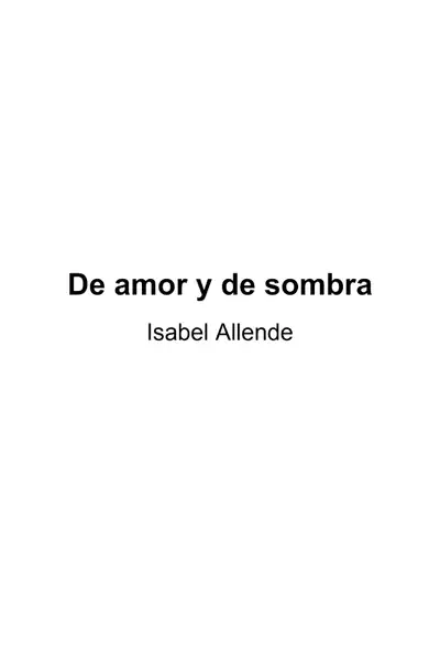 Portada del libro: Isabel Allende De Amor Y De Muerte