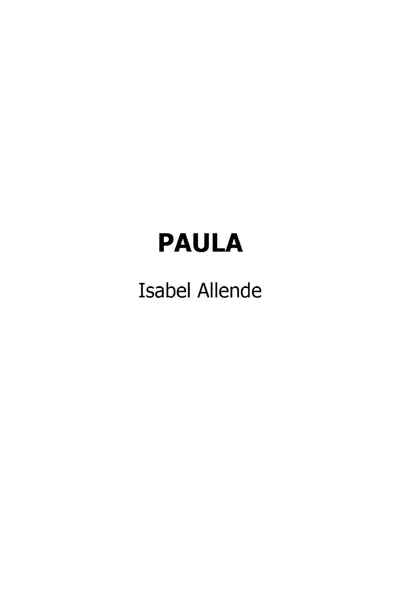 Portada del libro: Isabel Allende Paula