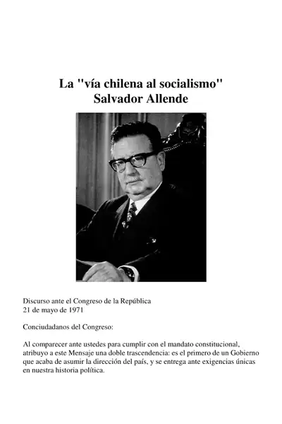Portada del libro: Salvador Allende La VíA Chilena Al Socialismo