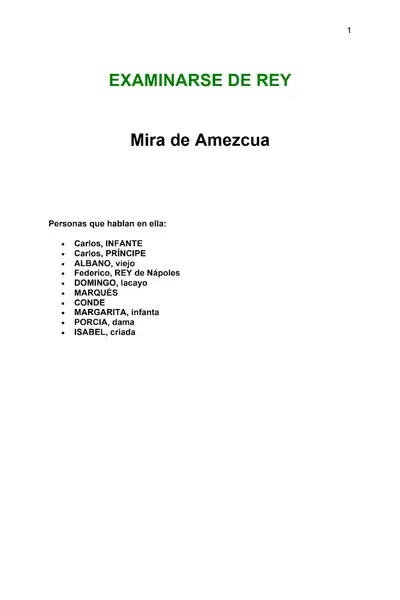 Portada del libro: Amezcua, Mira De Examinarse Del Rey