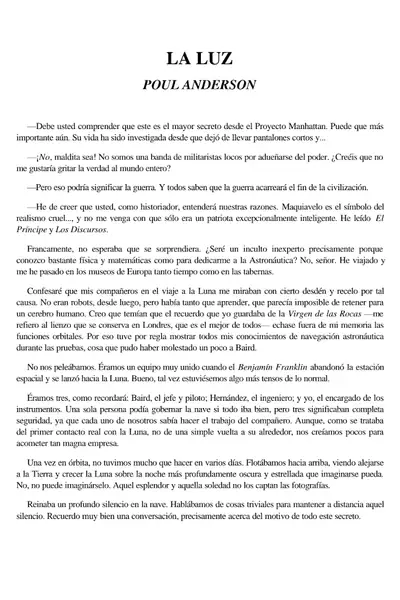 Portada del libro: Anderson, Poul La Luz
