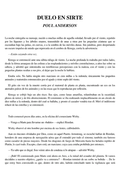 Portada del libro: Anderson, Poul Duelo En Sirte