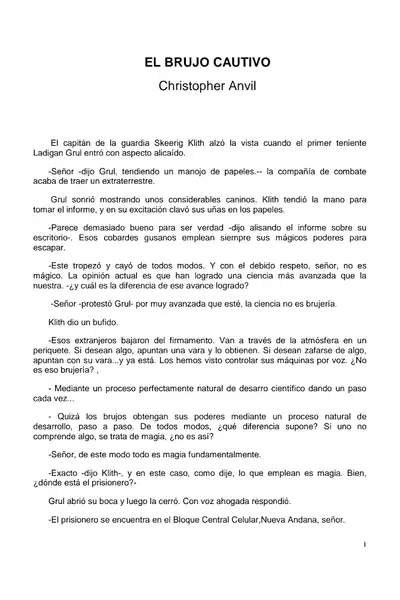 Portada del libro: Anvil, Christopher El Brujo Cautivo