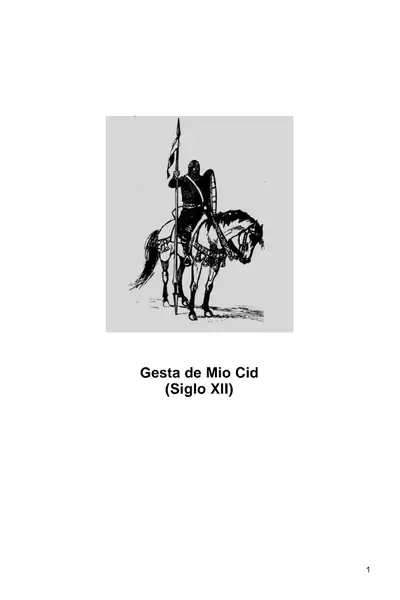 Portada del libro: Cantar De Mio Cid
