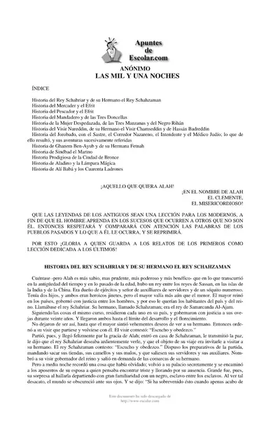 Portada del libro: Las Mil Y Una Noche
