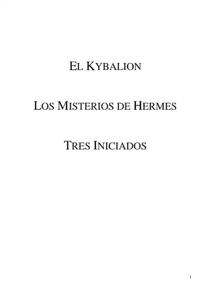 Portada del libro: El Kybalion