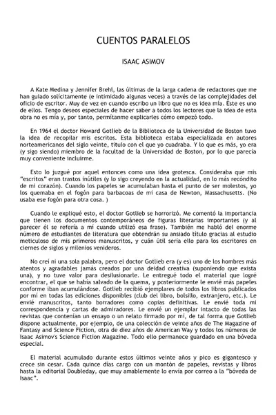 Portada del libro: Asimov, Isaac Cuentos Paralelos