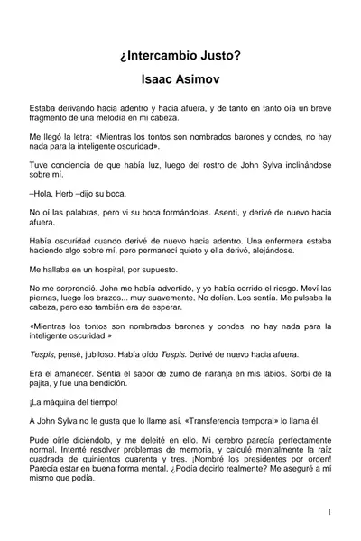 Portada del libro: Asimov, Isaac Intercambio Justo