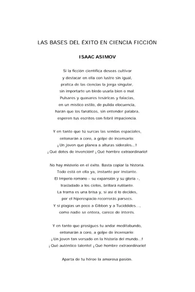 Portada del libro: Asimov, Isaac Las Bases Del Exito En Ciencia Ficcion