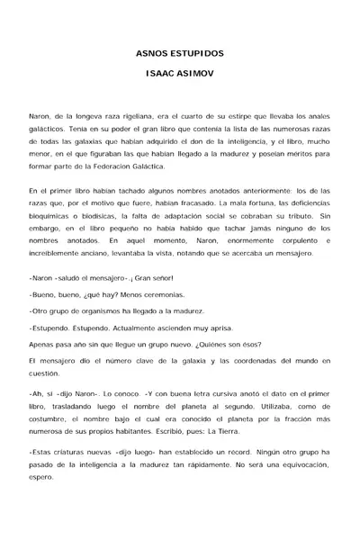 Portada del libro: Asimov, Isaac Asnos Estupidos